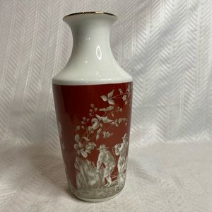 Sanbo Spain porcelain dance scene vase.